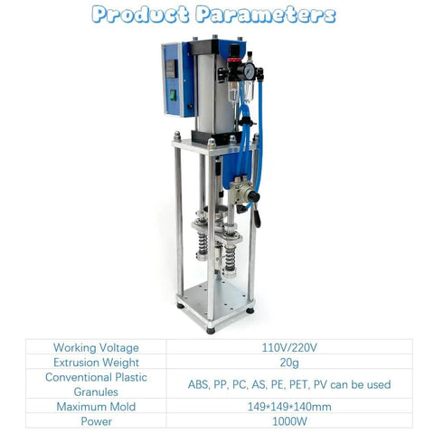 20G Vertical Injection Molding Machine For ABS PVC PP PC PET Polymers 110V with parameters display and adjustable pressure control