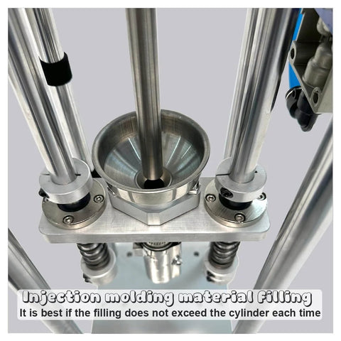 Close-up of material filling area on 20G Vertical Injection Molding Machine for ABS PVC PP PC PET polymers 110V.