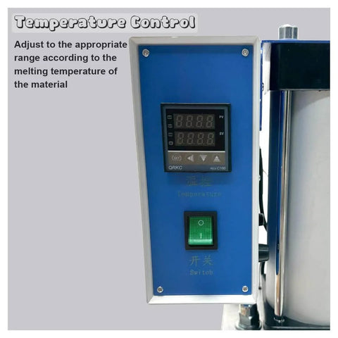 Temperature control panel of 20G Vertical Injection Molding Machine For ABS PVC PP PC PET Polymers 110V with precise settings.