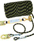 Pro Grade 50Ft Vertical Lifeline Kit For Fall Protection With Rope Grab Heavy Duty Safety Rope Steel Snap Hooks And Shock Absorber