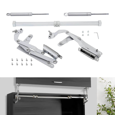 Cabinet Door Hinge, Folding Lifting top Table Vertical Swing Lifting Pillar Pneumatic arm displayed with installation view
