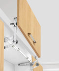 Door Hinges Set, Vertical Swing Lift Up Stay Pneumatic Arm Kitchen Mechanism Hinges with Slow Closing installed on cabinets