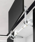 Door Hinges Set, Vertical Swing Lift Up Stay Pneumatic Arm Kitchen Mechanism Hinges with Slow Closing installed on cabinet