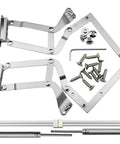 Vertical Swing Lift Up Stay Pneumatic for Cabinet Door hardware set including silver hinges, screws, and pneumatic arm mechanism