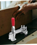Two Pack Vertical Toggle Clamp Welding Fixture For Quick Release And Heavy Duty Hold Down In Welding And Metalworking on bench
