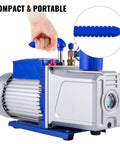 12 CFM 1 HP Double Stage HVAC Vacuum Pump For Auto Repair 110V By VEVOR compact and portable design with handle