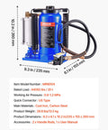 Heavy Duty 20 Ton Bottle Jack With Pneumatic Or Manual Lift For Cars SUVs Trucks And RVs, 10.2 To 19.5 Inch Lifting Range