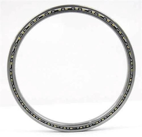 VF090CP0 Thin Section Bearing 9x10 1/2" x 3/4" inch chrome steel ring with brass cage and open design.
