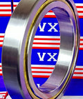 VG045CP0 Thin Section Bearing 4-1/2" x 6-1/2" x 1 inch close-up view showing chrome steel and brass cage.