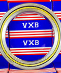 VG055CP0 Thin Section Bearing 5-1/2" x 7-1/2" x 1 inch showing brass cage and chrome steel construction.