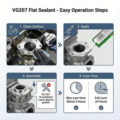 Step-by-step application of RTV Silicone Gasket Maker For Formed In Place Gaskets Sensor Safe High Temp Oil Resistant Sealant