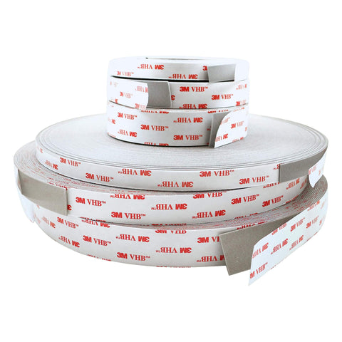 Rolls of VHB Very High Bond Double Sided Acrylic Foam Tape 45 Mil 0.5 Inch By 5 Yards Dark Gray Heavy Duty Adhesive