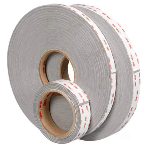 VHB Very High Bond Double Sided Acrylic Foam Tape 45 Mil 0.5 Inch By 5 Yards Dark Gray Heavy Duty Adhesive rolls, front view