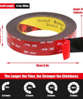 Heavy Duty Double Sided Tape Waterproof Mounting Foam Adhesive Tape 16.5 Feet Long By 0.98 Inch Wide High Temperature Resistant
