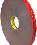 VHB Tape 4991 Heavy Duty Double Sided Acrylic Foam Tape For Permanent Bond, 3/8 Inch By 5 Yards, Gray, UV Resistant Reel
