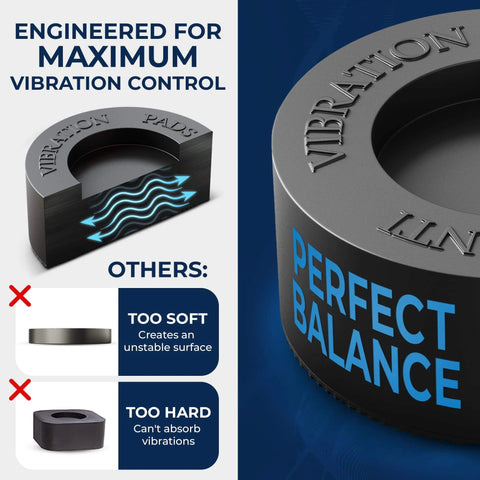 Image showing a vibration pad engineered for maximum control, highlighting perfect balance and comparison with other materials.