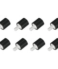 Image of compact M3 thread rubber mounts deliver reliable vibration isolation for electronics and small machinery, featuring 8x8mm cylindrical shock absorbers with M3x6mm studs, set of 8 for stable support and reduced noise under dynamic loads.