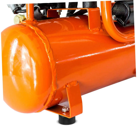 Heavy Duty Vibration Rubber Feet Pads Four Pack For Air Compressors Generators And Pressure Washers with pad installed under orange equipment
