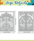 Openable Gates Cutting Dies for Card Making and Scrapbooking Victorian Style Doorframe Embossing Die Set size details