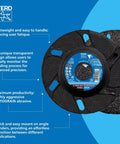 View Window Grinding Disc With Integrated Viewing Pane For Precise Grinding 5 Inch By 7/8 Inch SGP SteeloX Victograin Ceramic
