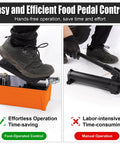 Comparison of foot-pedal control and manual operation for VigorTrek Air Hydraulic Pump, highlighting ease of use with orange pump