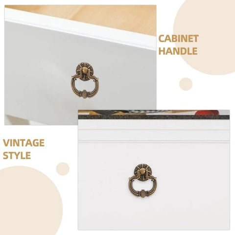 Antique Bronze Ring Pulls Set of 4 for Cabinets