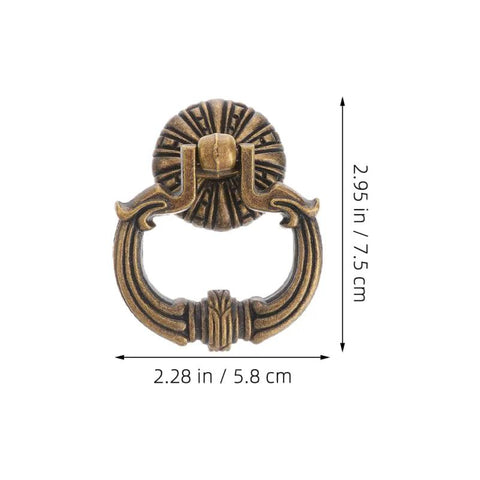 Antique Bronze Ring Pulls Set of 4 for Cabinets ✓