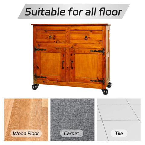 Wooden cabinet with 2 Inch Vintage Ball Caster Wheels With Swivel Plate Spherical Caster For Furniture And Cabinets Set Of 4 Heavy Duty