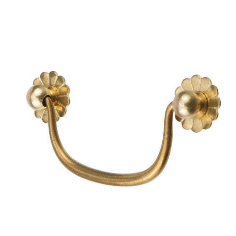 4 Piece Vintage Brass Bail Drawer Pull Set 4.13 Inch Drop Handles For Cabinets Closets And Dressers In Antique Style