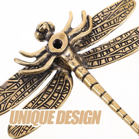 Dragonfly Cabinet Knobs Vintage Brass Finish Decorative Drawer Pulls for Kitchen Cabinets with intricate dragonfly motif.