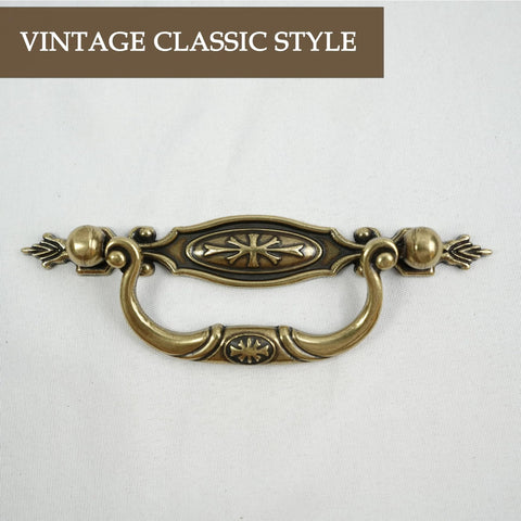 Vintage Bronze Drawer Pulls Six Pack With 3 Inch Center Antique Cabinet Handles for Dresser Closet and Cupboard Zinc Alloy