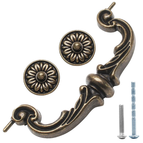 Vintage Drop Bail Drawer Pulls 6 Inch Center To Center 150mm Bronze Zinc Alloy Cabinet Handles 4 Pack Durable Wear Resistant Rust Resistant