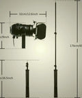 Vintage Industrial Floor Lamp Tripod With Adjustable Gooseneck In Black Finish, Height 68-180 Cm, 5 M Cord With Foot Switch, E26 Bulb Not Included, Pack Of 2 For Living Room Bedroom Office Bar Lighting For A Lit Ambience shown with size dimensions.
