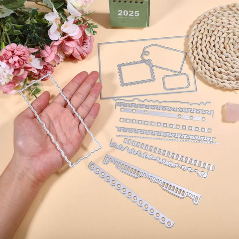 Vintage Torn Edge Label Cutting Dies Set For Scrapbooking And Card Making, 3 Piece Postage Stamp Die Cuts by GLOBLELAND.