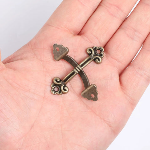 Vintage Mini Drawer Pulls 20 Pack Bronze Knobs Hardware For Jewelry Boxes Cabinets Dressers Chests 1.8 Inch Zinc Alloy in hand