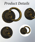 10Pcs Vintage Cabinet Ring Pulls Set Zinc Alloy Rust Resistant Drawer Handles 1 Inch Ring Diameter Bronze Finish Product Details