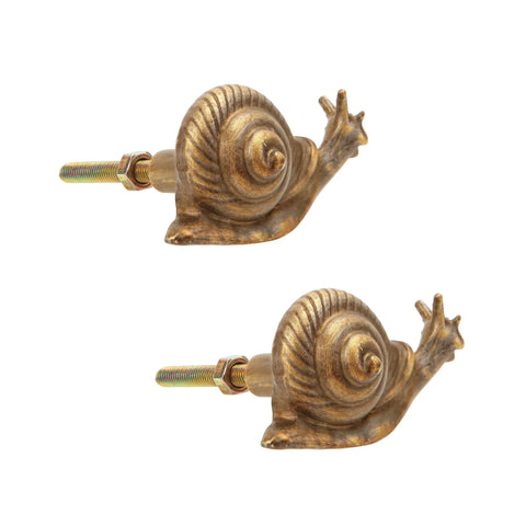 antique gold dresser knobs Vintage Snail Cabinet Knobs Set in Gold Finish ✓