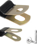 50 Set Vinyl Coated Cable Clamps 1/4 Inch With 304 Stainless Steel Truss Head Self Tapping Screws Metal Rubber Clamp For Pipe