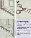Instructions for installing 2 Pcs 36 Inch Vinyl Replacement Insert for Adjustable Height Aluminum Thresholds with Seals 1-5/16 x 3/8.