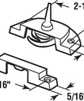 Diagram of Vinyl Sash Lock For Single And Double Hung Windows With Two And One Sixteenth Inch Center Mounting Holes Diecast White Cam Type Locking Mechanism For Meeting Rails.