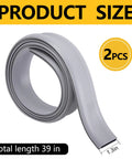 2 Pcs 39 Inch Vinyl Replacement Insert, Cuttable Threshold Seal for Door Weather Stripping Sealing, product size illustration
