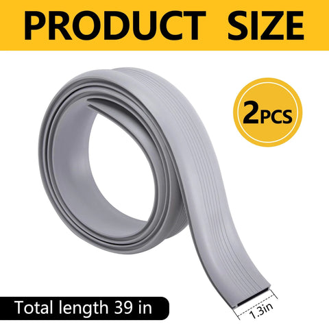 2 Pcs 39 Inch Vinyl Replacement Insert, Cuttable Threshold Seal for Door Weather Stripping Sealing, product size illustration