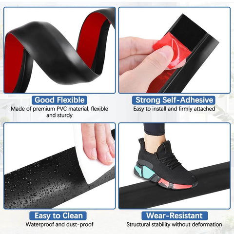 Flexible and self-adhesive features of Vinyl Door Threshold Flooring Transition Strip Self Adhesive Carpet Edging Strip for Laminate Doorway