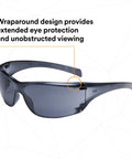 Virtua AP Safety Glasses ANSI Z87 Anti Fog Anti Scratch Gray Lens Side Shields with wraparound frame