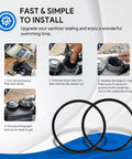 Instructional guide for installing 2 Pack Large Viton Collar O Rings Replacement For Nature2 Fusion Soft Inground Vision Above Ground systems.