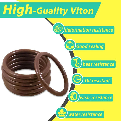 Viton O Ring Kit With 382 Pieces In 30 SAE Sizes FKM Oil And Heat Resistant O Rings showing sealing and resistance features.