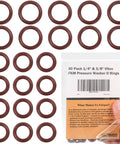 Pressure Washer O Ring Kit 30 Pack Viton FKM Seals For Quick Couplers, featuring 1/4 and 3/8 inch durable gaskets