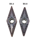 Pro Grade 10pc Set Carbide Turning Inserts VNMG331 VNMG160404 For MVJNR MVJNL MVVNN Tool Holders Front View