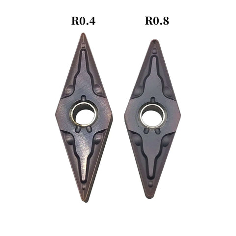 Pro Grade 10pc Set Carbide Turning Inserts VNMG331 VNMG160404 For MVJNR MVJNL MVVNN Tool Holders Front View