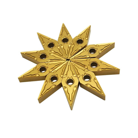 20 Pack VNMG331 MA And VNMG160404 MA Carbide Inserts for Machining Steel and Stainless Steel Parts displayed in a star shape